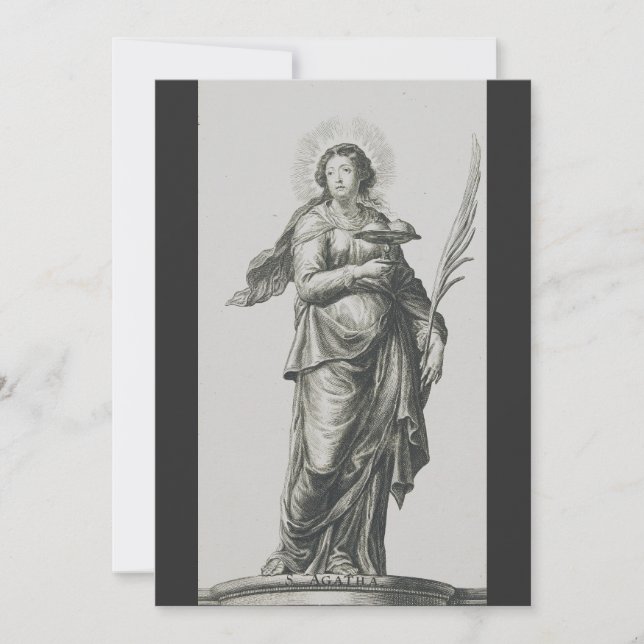 Heilige Agatha von Sizilien Feiertagskarte (Vorderseite)