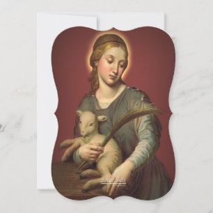 Heilige Agnes in Rom mit Gebet Feiertagskarte