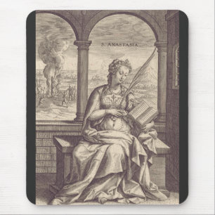 Heilige Anastasia die Befreierin Schwarz-Weiß-Kuns Mousepad