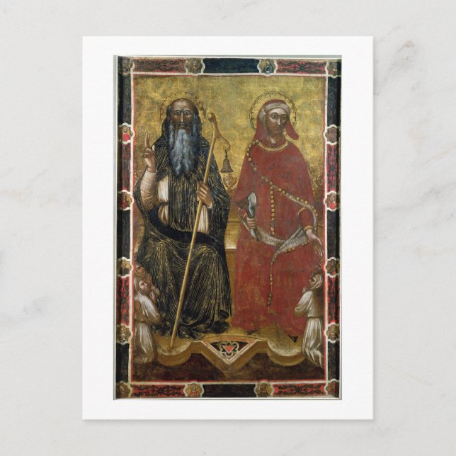 Heilige Anthony Abbot und Eligius - Malerei Postkarte (Vorderseite)