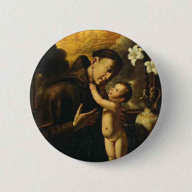 Heilige Anthony von Padua mit dem Baby Jesus Button (Vorderseite)