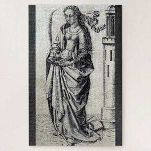 Heilige Barbara vom Turm Sakrale Grafik-Kunst