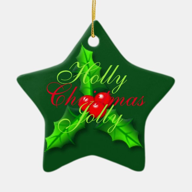 Heilige Beeren Weihnachten Keramik Ornament (Vorne)