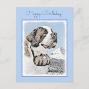 Heilige-Bernard-Malerei - Süße originelle Hundekun Postkarte