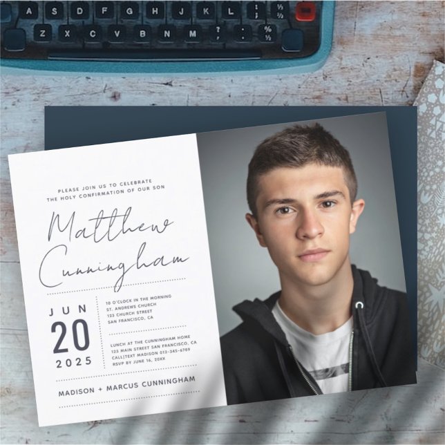 Heilige Bestätigung für ihn Moderne einfach Einladung (Von Creator hochgeladen)