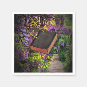 Heilige Bibel, a-Licht an meinen Weg, Glyzinieweg Serviette