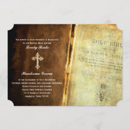 Heilige Bibel-Goldkreuz-katholische Einladung