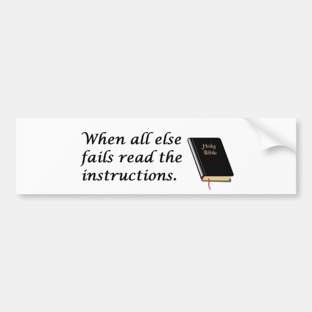 Heilige Bibel: Lesen Sie Anweisungen Autoaufkleber (Vorne)