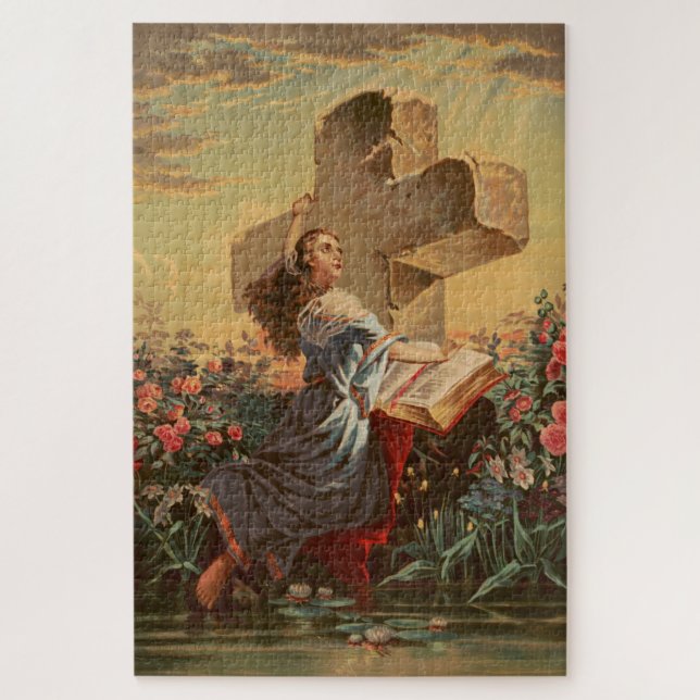 Heilige Bibel und Kreuz (Vertikal)