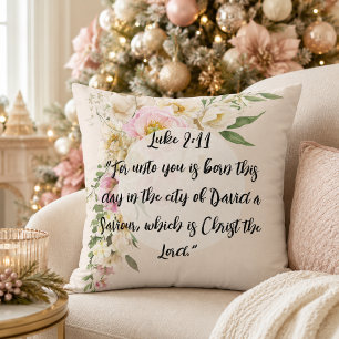 Heilige Bibel Verse Jesus Luke 2 Blumenstrauß Kissen