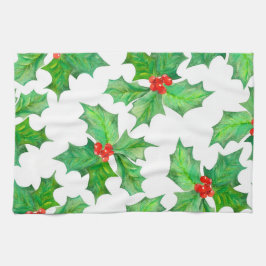 Heilige Blätter, Berries, Rot, Grün Geschirrtuch