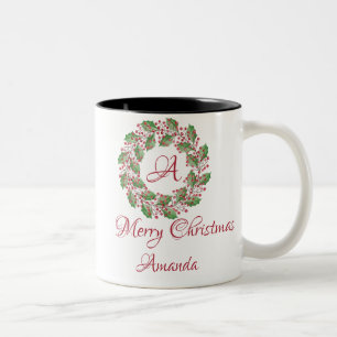 Heilige Blätter und Kirschfeste Zwei-Tone-Kaffee Zweifarbige Tasse