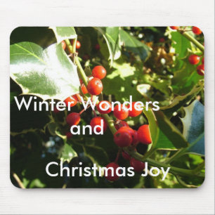 Heilige Blätter und rote Beeren, Weihnachten Mousepad