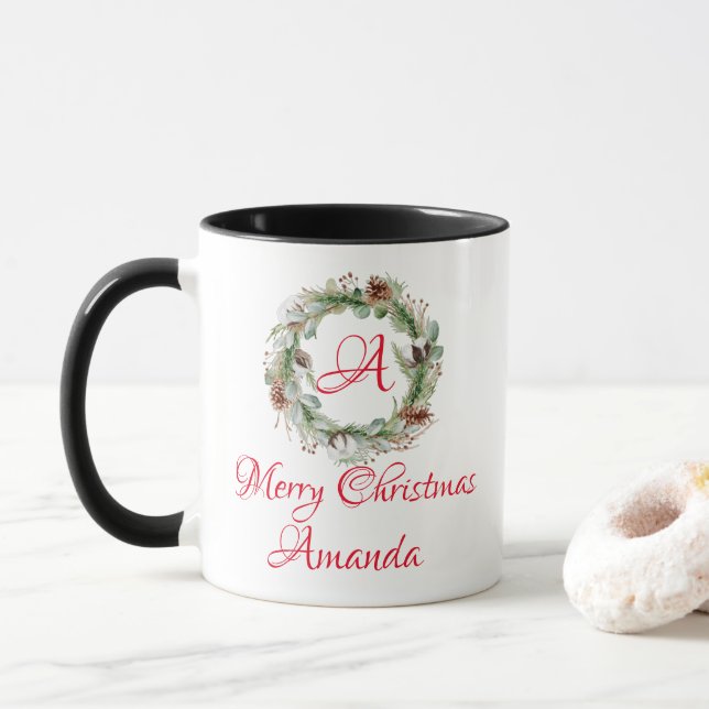 Heilige Blätter Weihnachten Tasse (Mit Donut)
