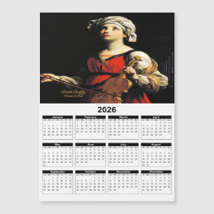Heilige Cäcilia Patronin der Musik 2026 Kalender Magnetkarte
