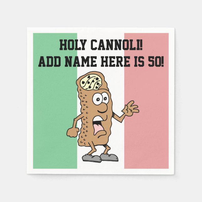 Heilige Cannoli Jemand ist 50 lustige Italiener Na Serviette (Vorderseite)
