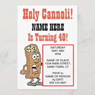Heilige Cannoli Wende 40 Party Einladung