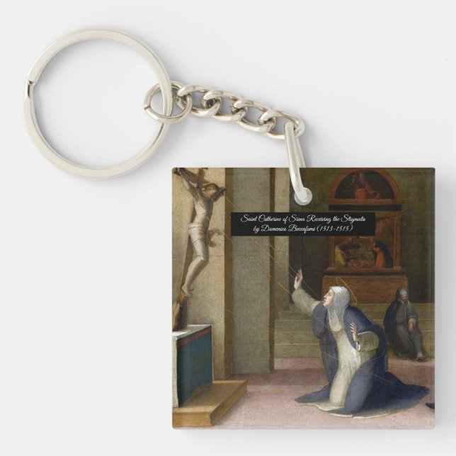 Heilige Catherine, die die Stigmata erhält Schlüsselanhänger (Vorderseite)