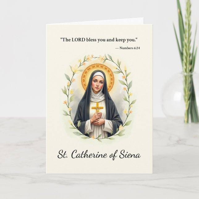 Heilige Catherine von Siena Gottes Friedensschrift Karte (Vorderseite)