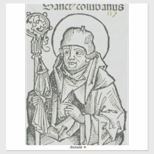 Heilige Columba von Iona Heilige keltische Grafik- Aufkleber