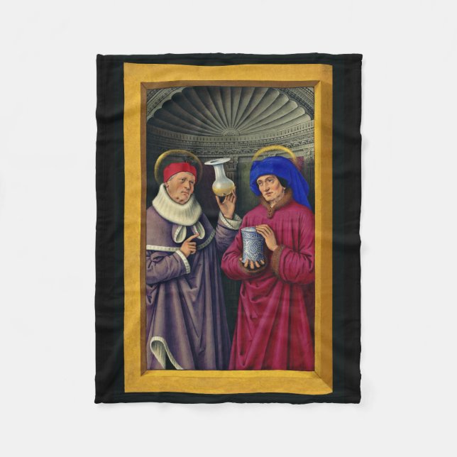 Heilige Cosmas und Damian von Jean Bourdichon Fleecedecke (Vorderseite)