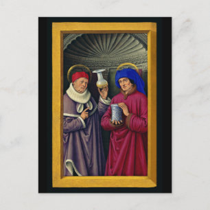Heilige Cosmas und Damian von Jean Bourdichon Postkarte
