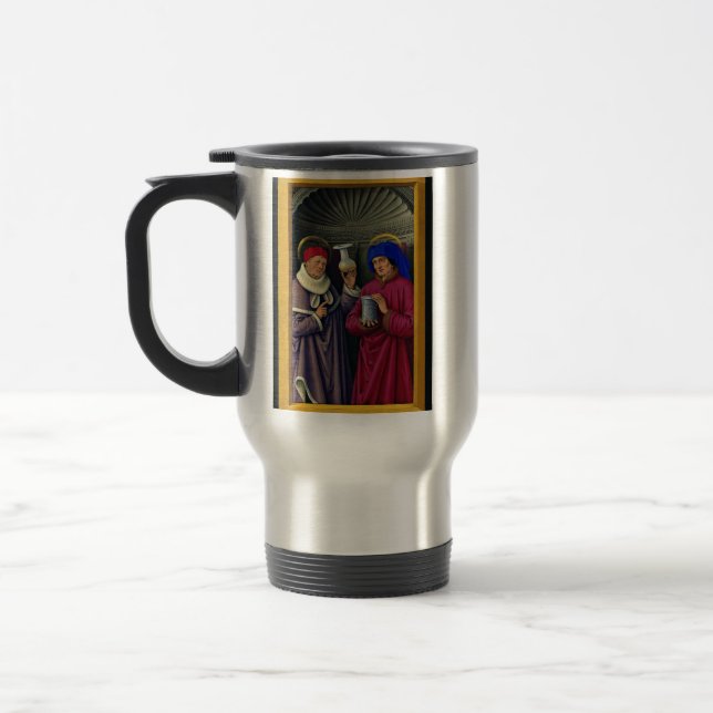 Heilige Cosmas und Damian von Jean Bourdichon Reisebecher (Links)