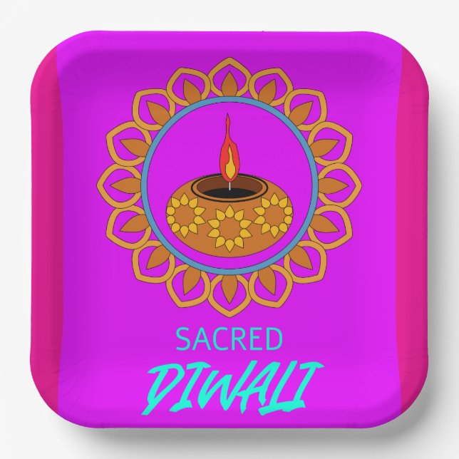 heilige Diwali Pappteller (Vorderseite)