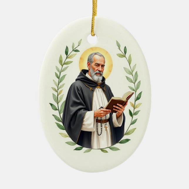 Heilige Dominikanische Gottes Friedens- und Segen- Keramik Ornament (Vorne)