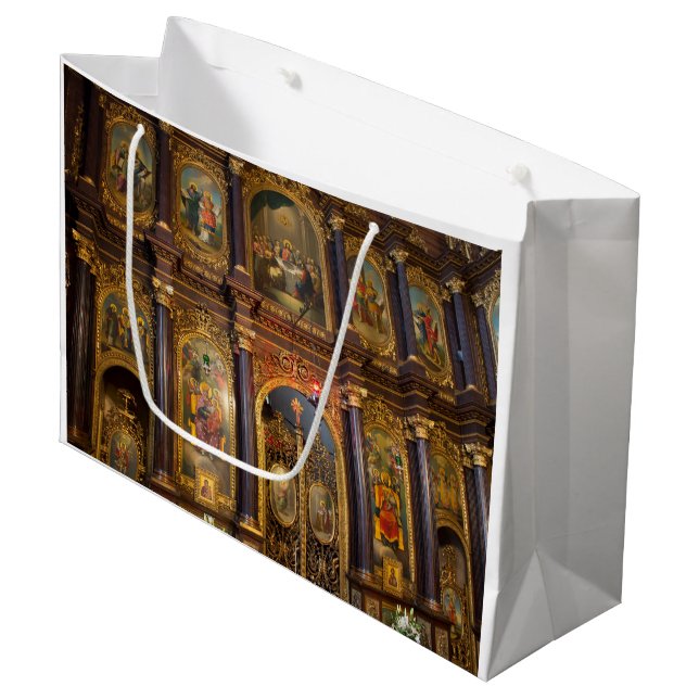 Heilige Dreifaltigkeit Griechisch-Orthodoxe Kirche Große Geschenktüte (Vorderseite Schrägansicht)