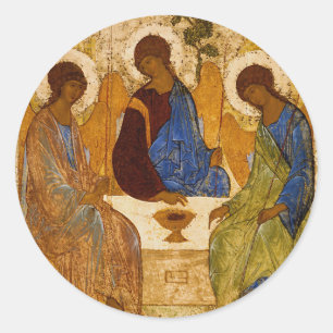 Heilige Dreifaltigkeit Ikone Rublev Byzantinisch K Runder Aufkleber