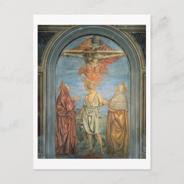 Heilige Dreifaltigkeit mit St. Jerome (Fresko) Postkarte (Vorderseite)