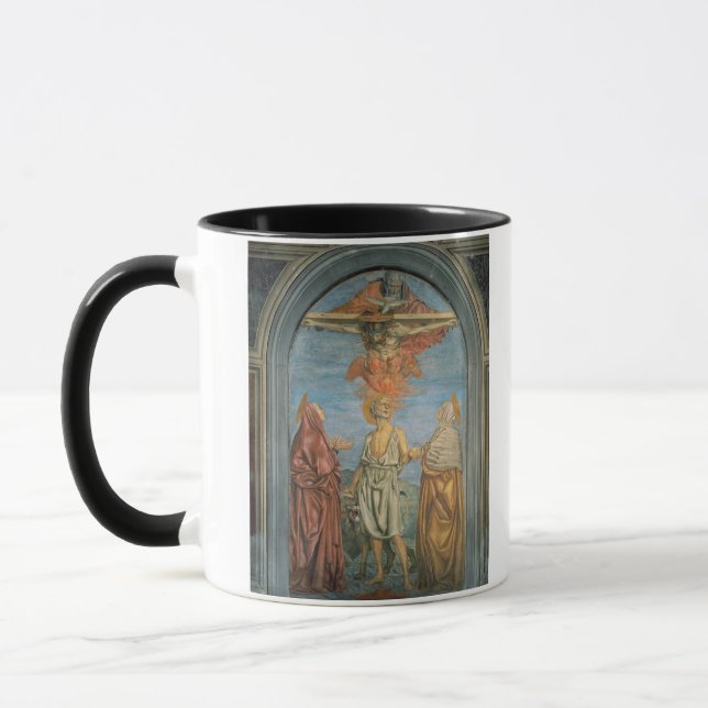 Heilige Dreifaltigkeit mit St Jerome (Fresko) Tasse (Links)