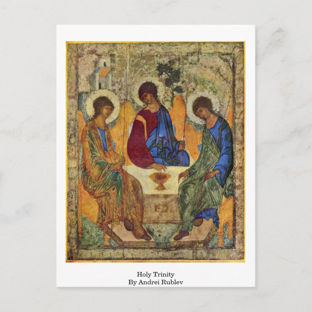 Heilige Dreifaltigkeit von Andrei Rublev Postkarte (Vorderseite)
