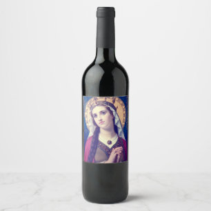 Heilige Elisabeth von Ungarn Premium Romantischer Weinetikett
