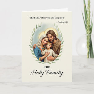 Heilige Familie Gottes Frieden und Segen Schrift Karte