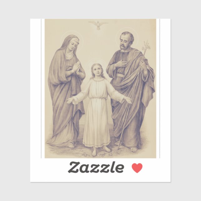 Heilige Familie Jesus, Jungfrau Maria und Heiliger Aufkleber (Blatt)