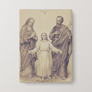 Heilige Familie Jesus, Jungfrau Maria und Heiliger Button