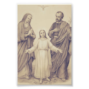 Heilige Familie Jesus, Jungfrau Maria und Heiliger Fotodruck