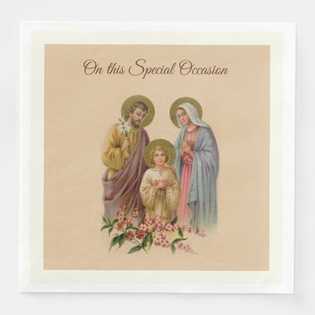 Heilige Familie Jesus Mary Heilige Joseph Katholik Serviette (Vorderseite)