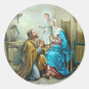 Heilige Familie Jesus Mary St Joseph religiös Runder Aufkleber
