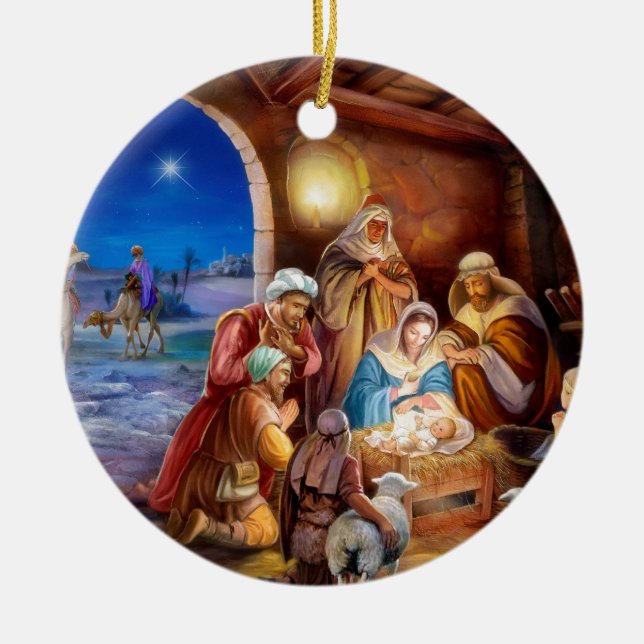 Heilige Familie Keramikornament (Vorne)
