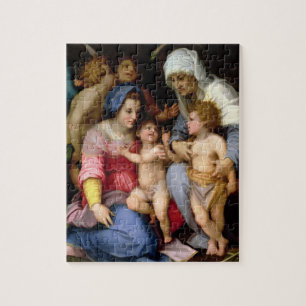 Heilige Familie mit Engeln, c.1515-16 (Öl auf