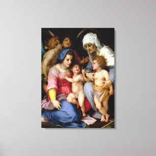 Heilige Familie mit Engeln, c.1515-16 (Öl auf Leinwanddruck