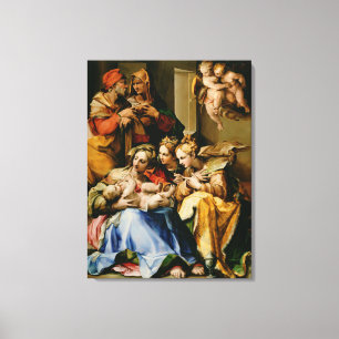 Heilige Familie mit Heiligen Anne Leinwanddruck