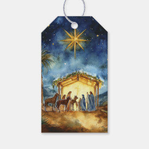 Heilige Familie mit Weihnachtsstern Geschenkanhänger