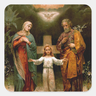 Heilige Familie Quadratischer Aufkleber