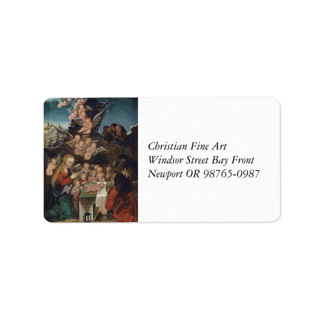 Heilige Familie und Cherubs Adressaufkleber (Vorne)