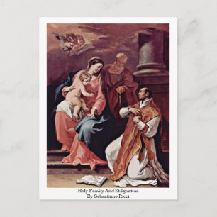 Heilige Familie und St.Ignatius von Sebastiano Ric Postkarte