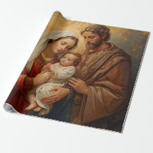 Heilige Familie Weihnachtspapier für Geschenkpacku